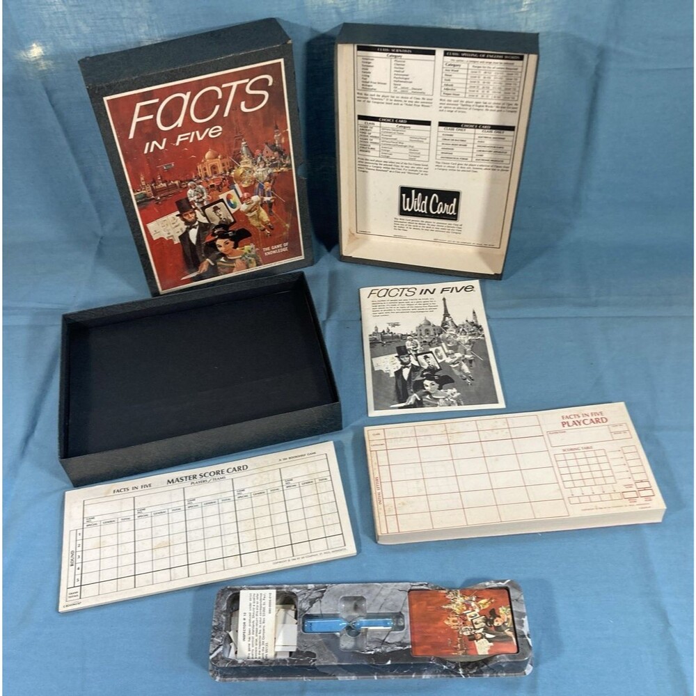 Facts in Five Game: The Game of Knowledge (3M Bookshelf Game, 1967) Vintage